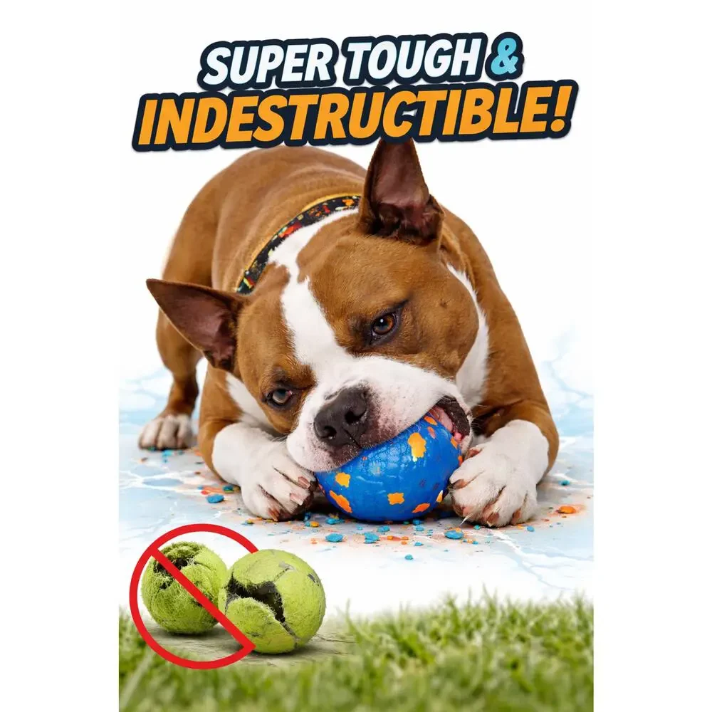 3-Heavy Duty Dog Ball for Aggressive Chewers, Durable Rubber Chew Toy, 3-Inch In